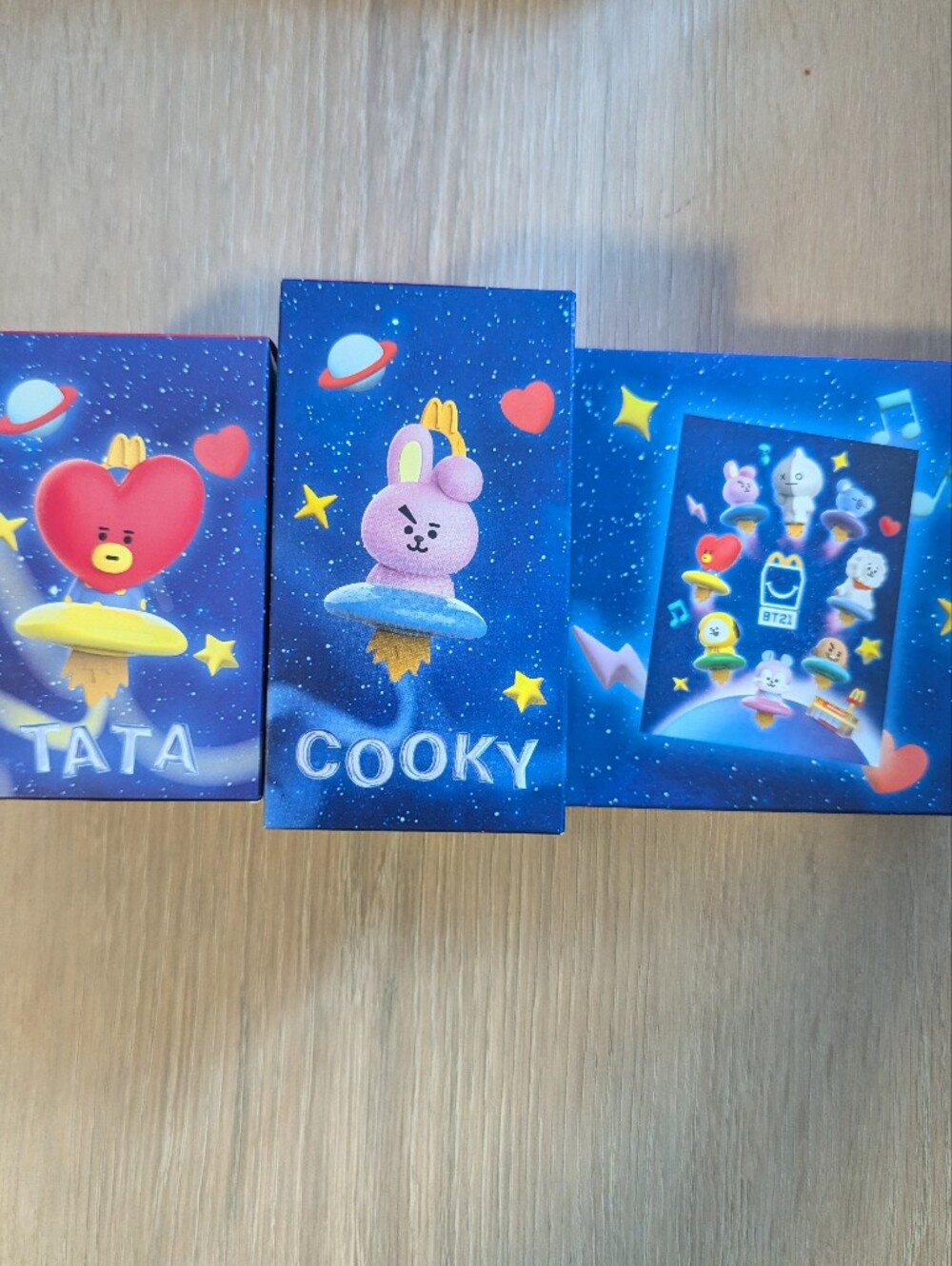 McDonald's BT21 Cooky & Tata Playset - Blue, Pink, Red